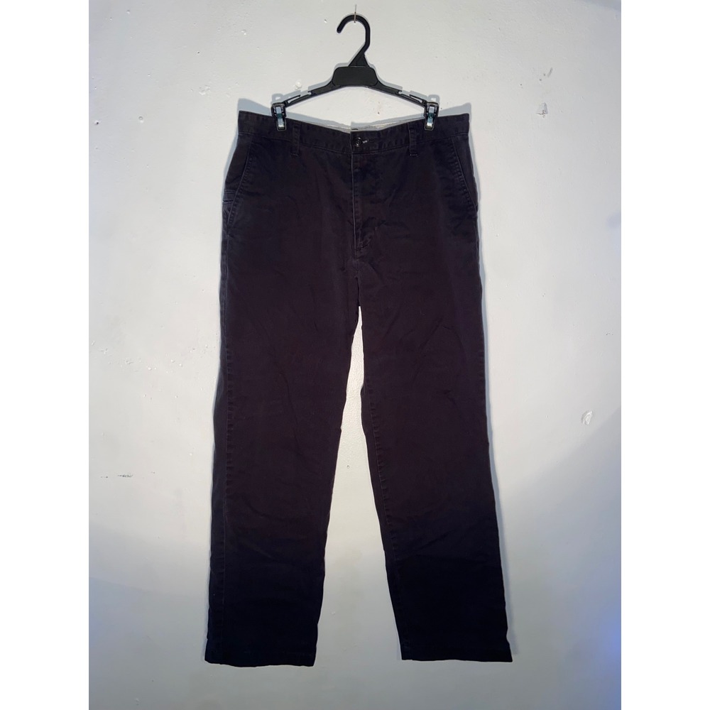 Dockers Mens Water Less Straight Leg Chino Pants Black 33x32 Casual Cotton Twill